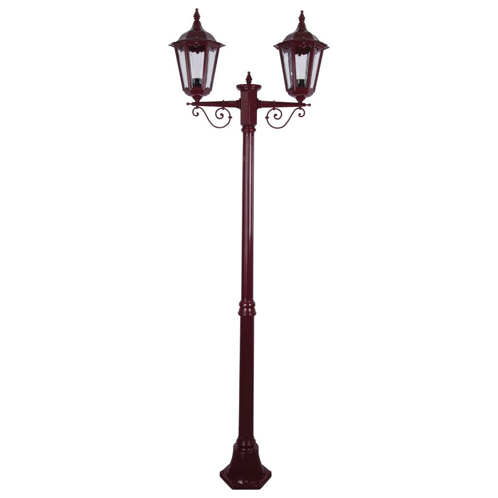 Chester Twin Head Medium Post Light Burgundy - 15010