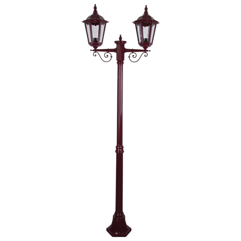 Chester Twin Head Medium Post Light Burgundy - 15010