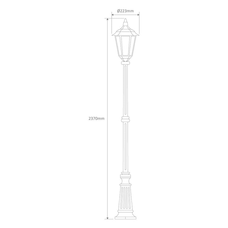 Chester Single Head Tall Post Light Beige - 15014