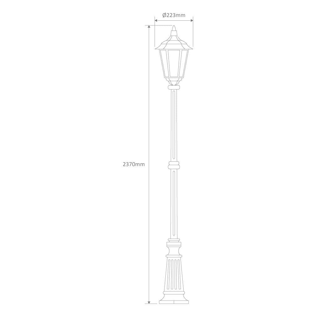 Chester Single Head Tall Post Light Green - 15017