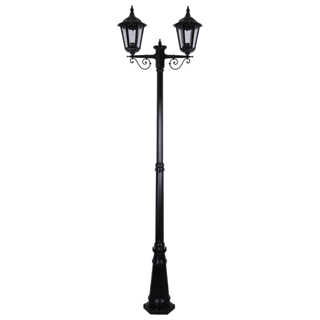 Chester Twin Head Tall Post Light Black - 15021