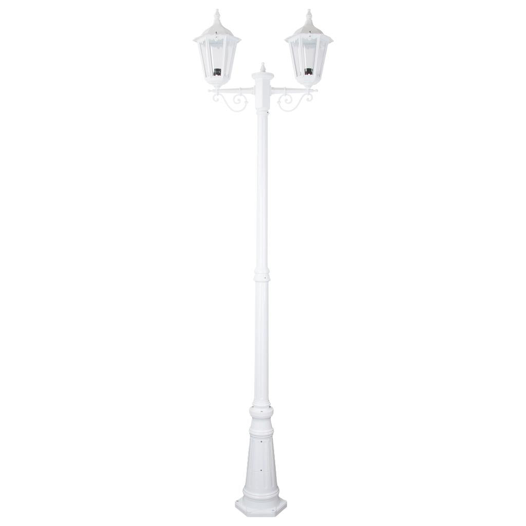 Chester Twin Head Tall Post Light White - 15025