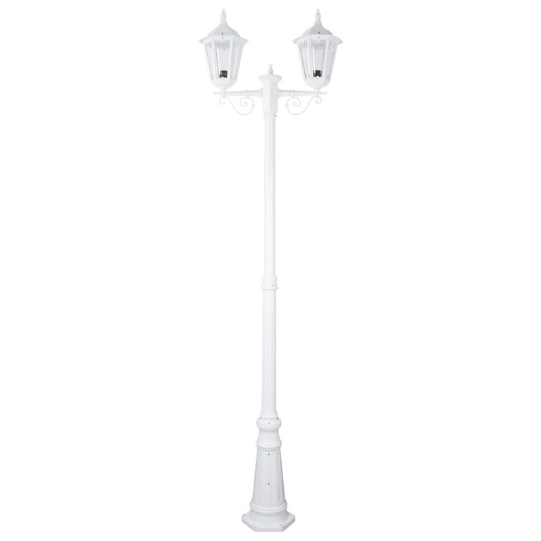 Chester Twin Head Tall Post Light White - 15025