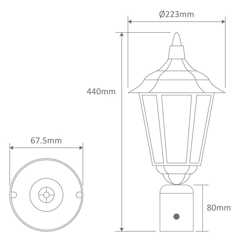 Chester Post Top Light Black - 15033