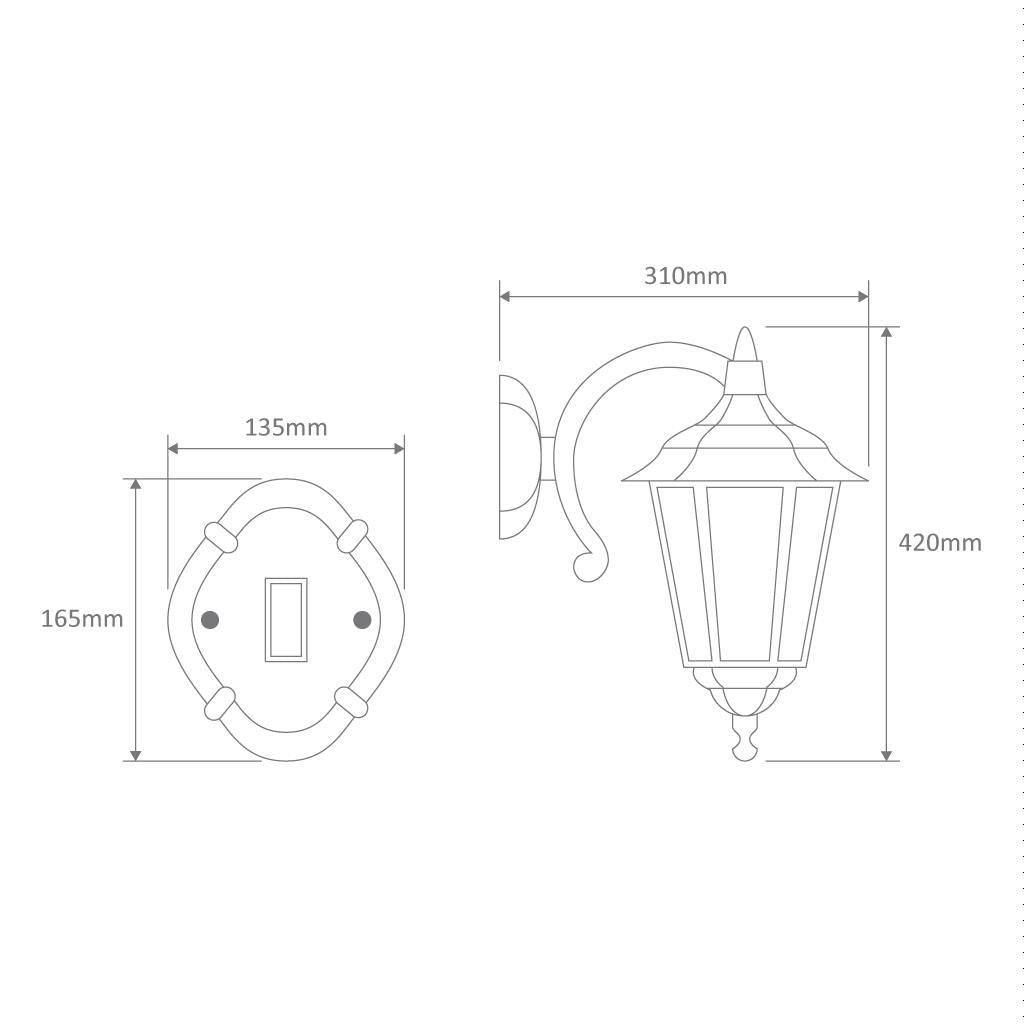 Chester Curved Arm Downward Wall Light Beige - 15044