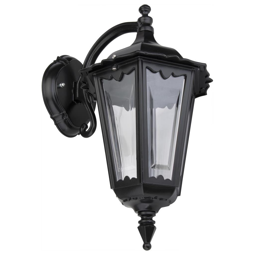 Chester Curved Arm Downward Wall Light Black - 15045
