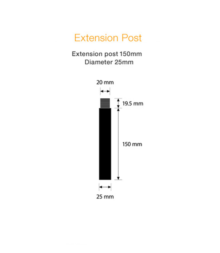 Extension Post 150mm Brass - CL-MB EP150