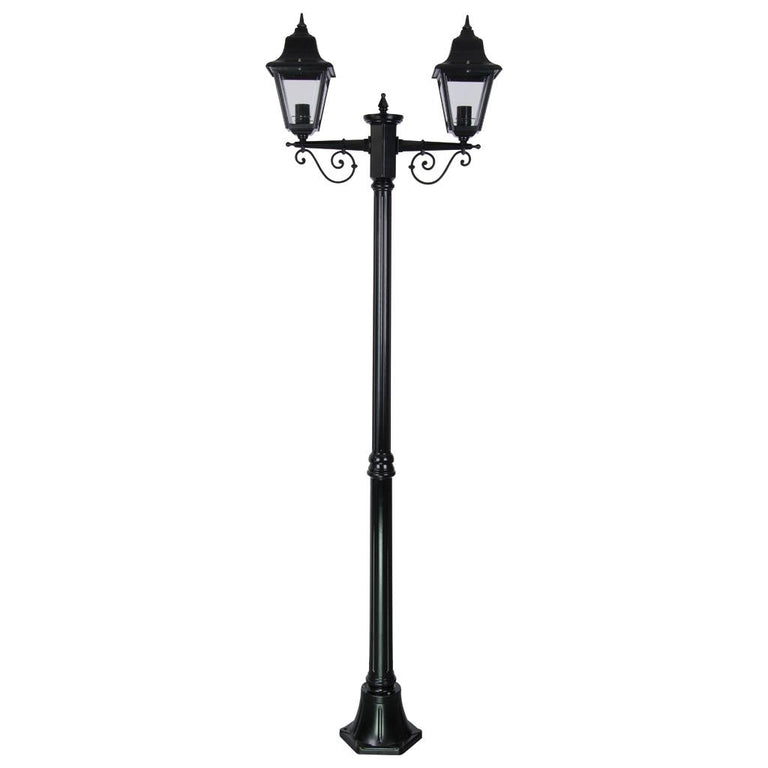 Paris Twin Head Medium Post Light Black - 15153