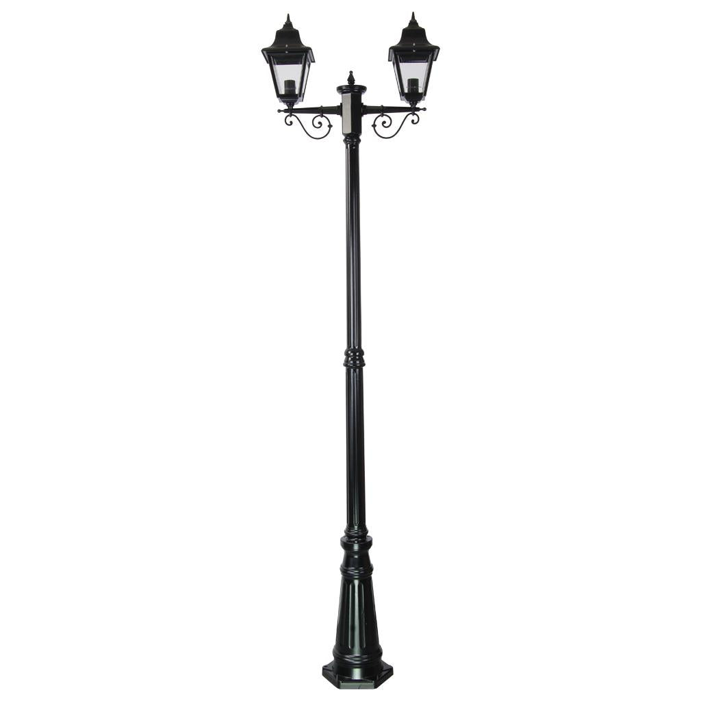 Paris Twin Head Tall Post Light Black - 15165