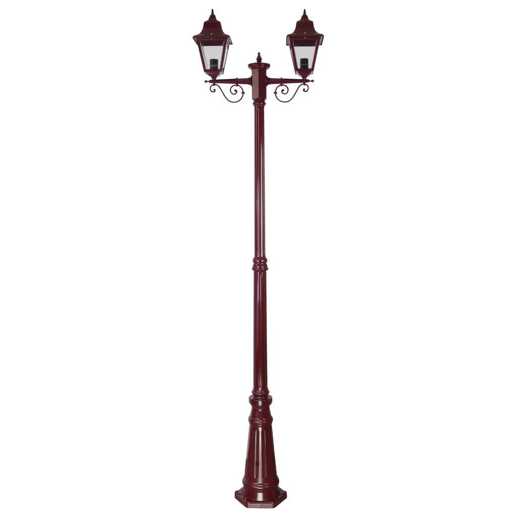 Paris Twin Head Tall Post Light Burgundy - 15166