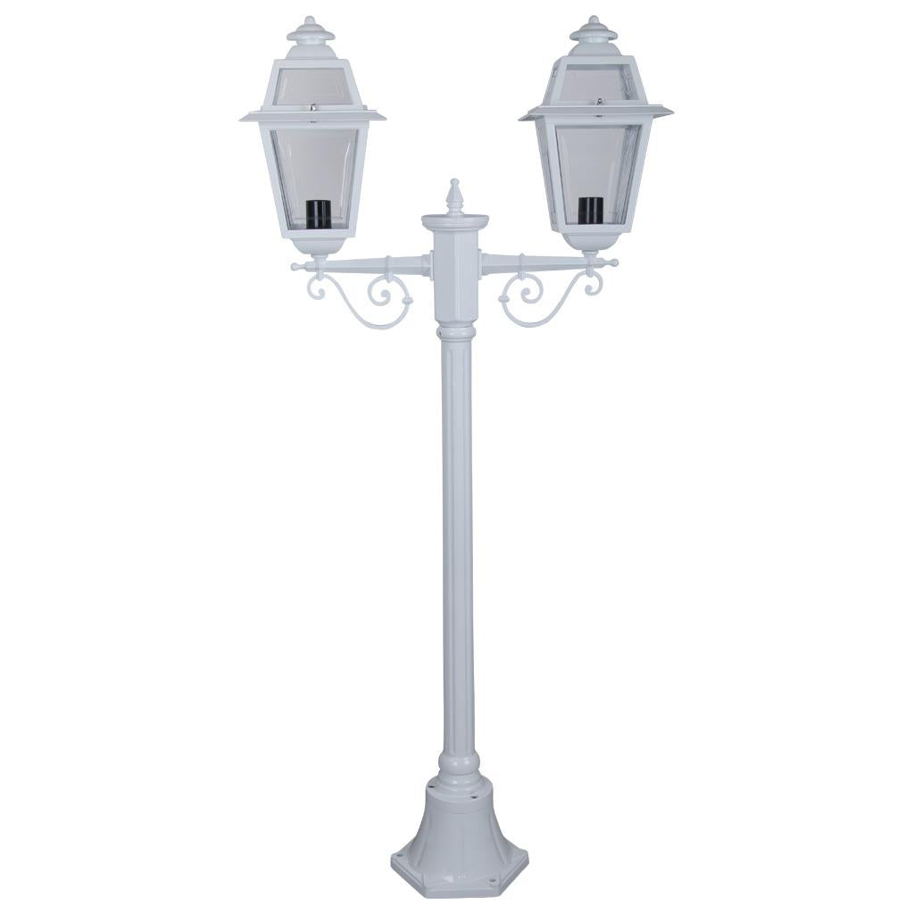 Avignon Twin Head Short Post Light White - 15223
