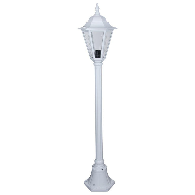 Turin Single Head Small Post Light White - 15439