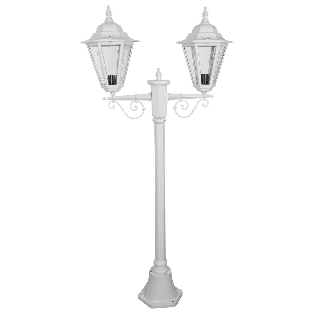 Turin Twin Head Short Post Light White - 15445