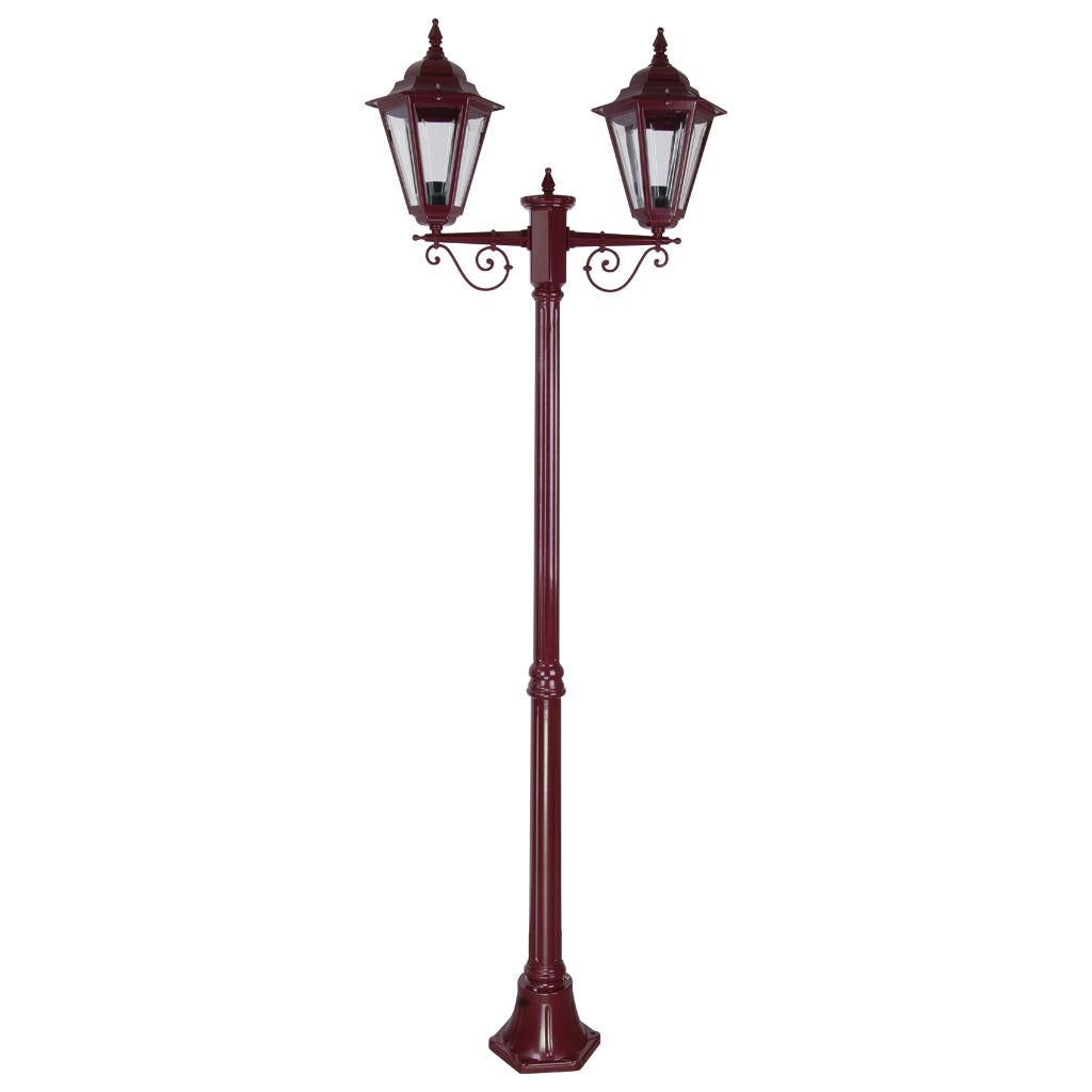 Turin Twin Head Medium Post Light Burgundy - 15454