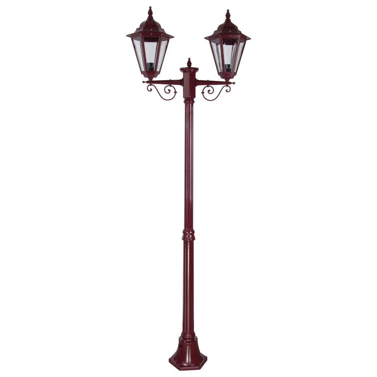 Turin Twin Head Medium Post Light Burgundy - 15454