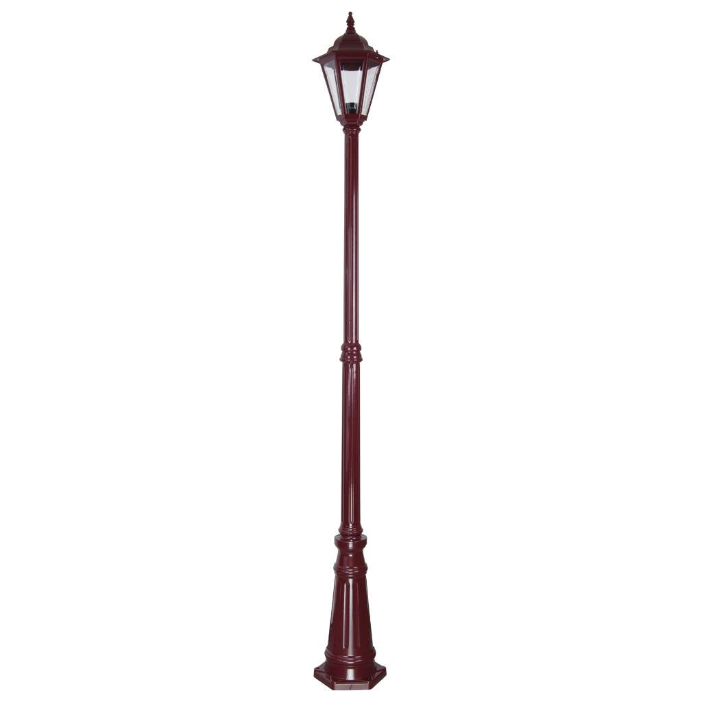 Turin Single Head Tall Post Light Burgundy - 15460