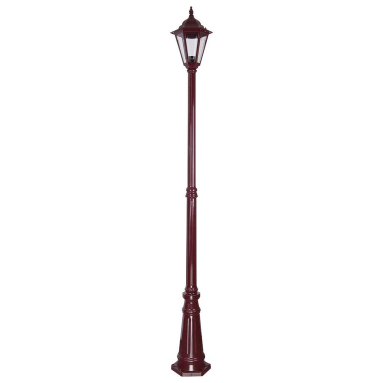 Turin Single Head Tall Post Light Burgundy - 15460