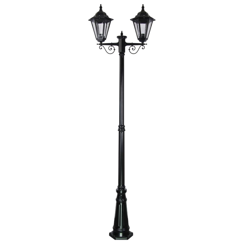 Turin Twin Head Tall Post Light Black - 15465