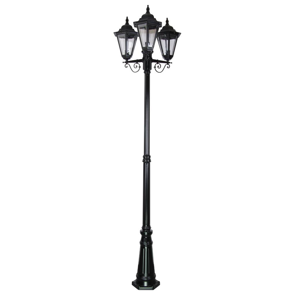 Turin Triple Head Tall Post Light Black - 15471