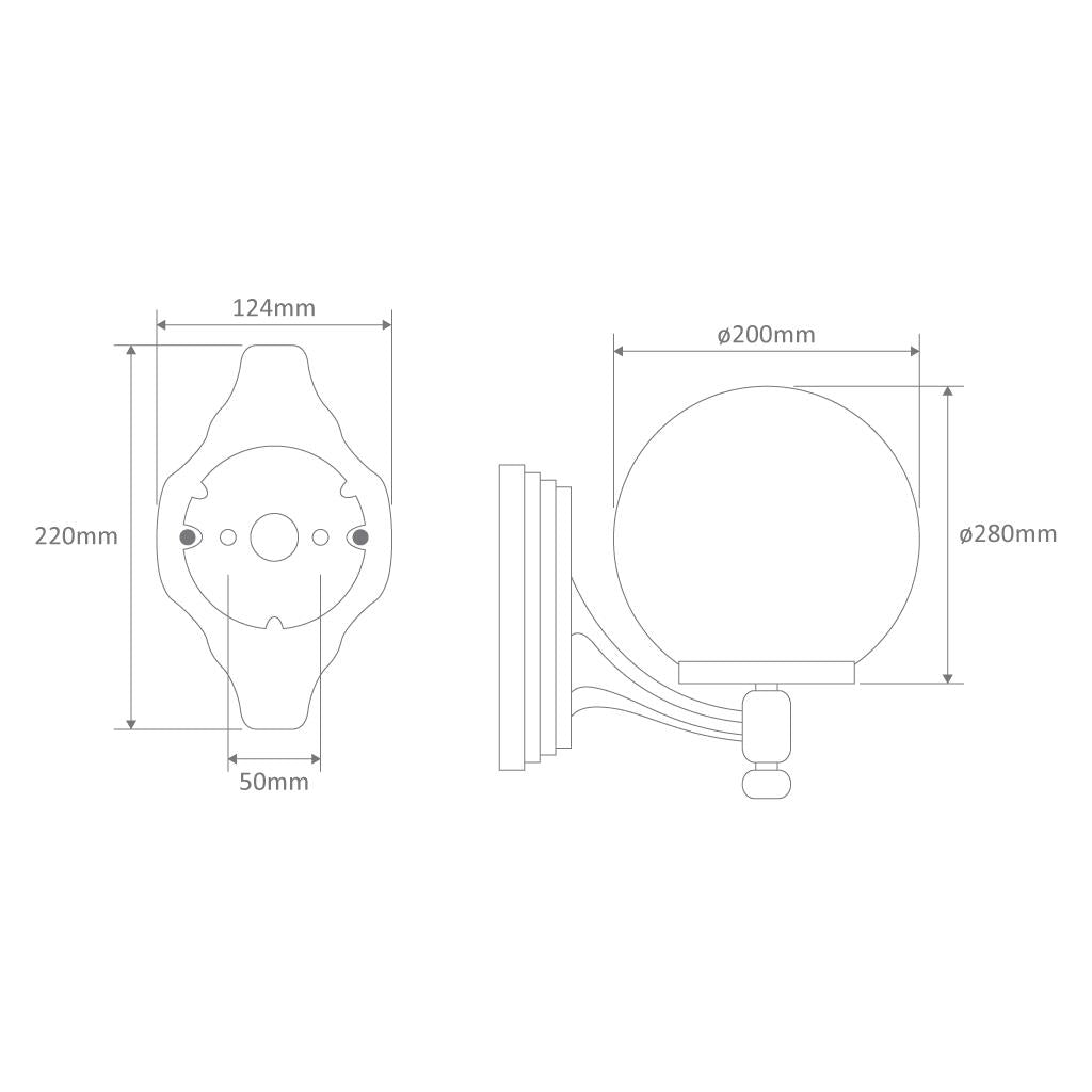 Siena 20cm Sphere Wall Bracket Light Beige - 15518