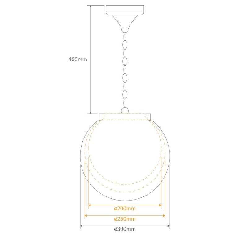 Siena 30cm Sphere Pendant Light Black - 15561