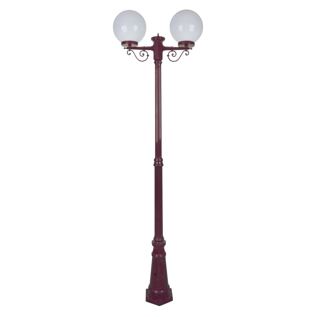 Siena Twin 25cm Spheres Tall Post Light Burgundy - 15616