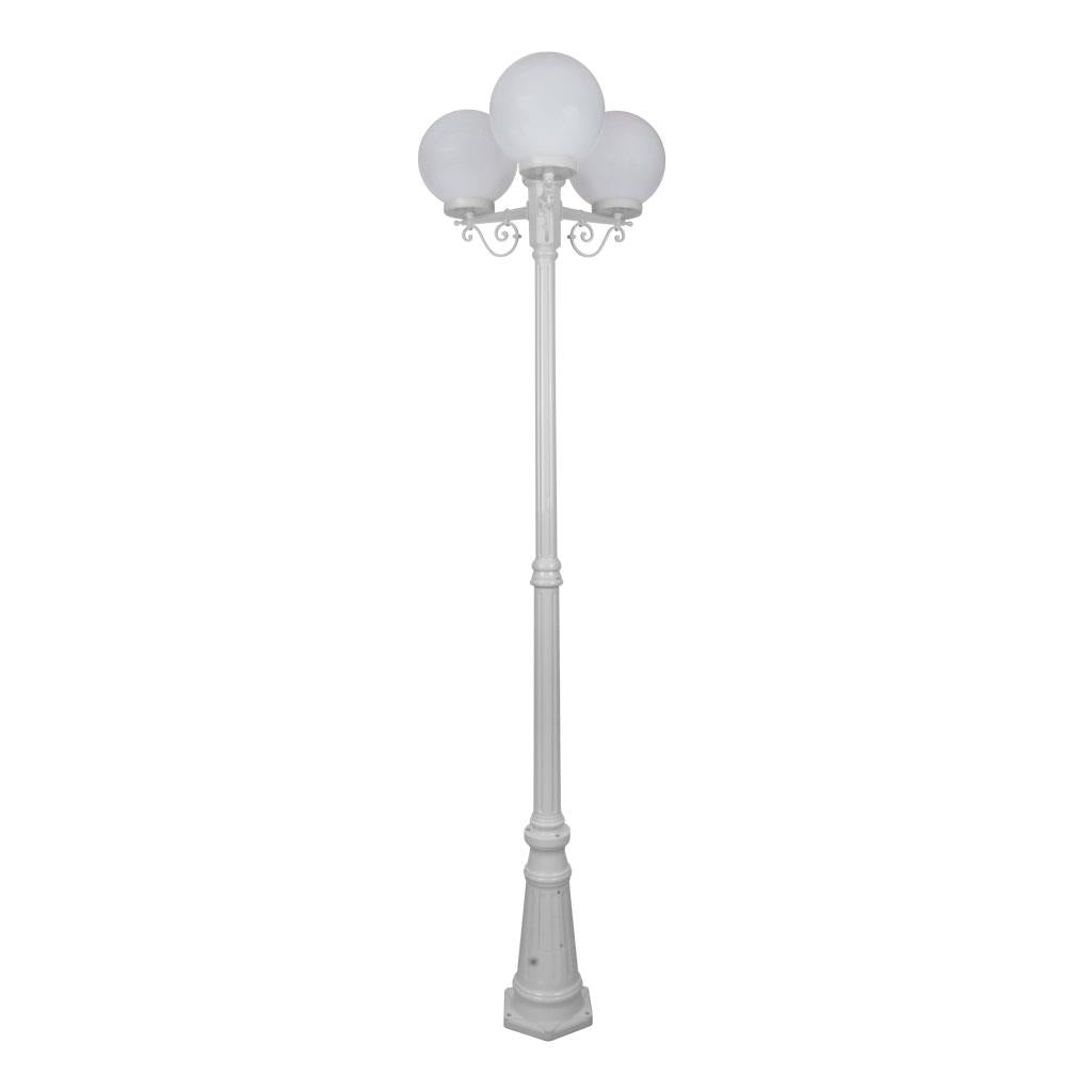 Siena Triple 25cm Spheres Tall Post Light White - 15631