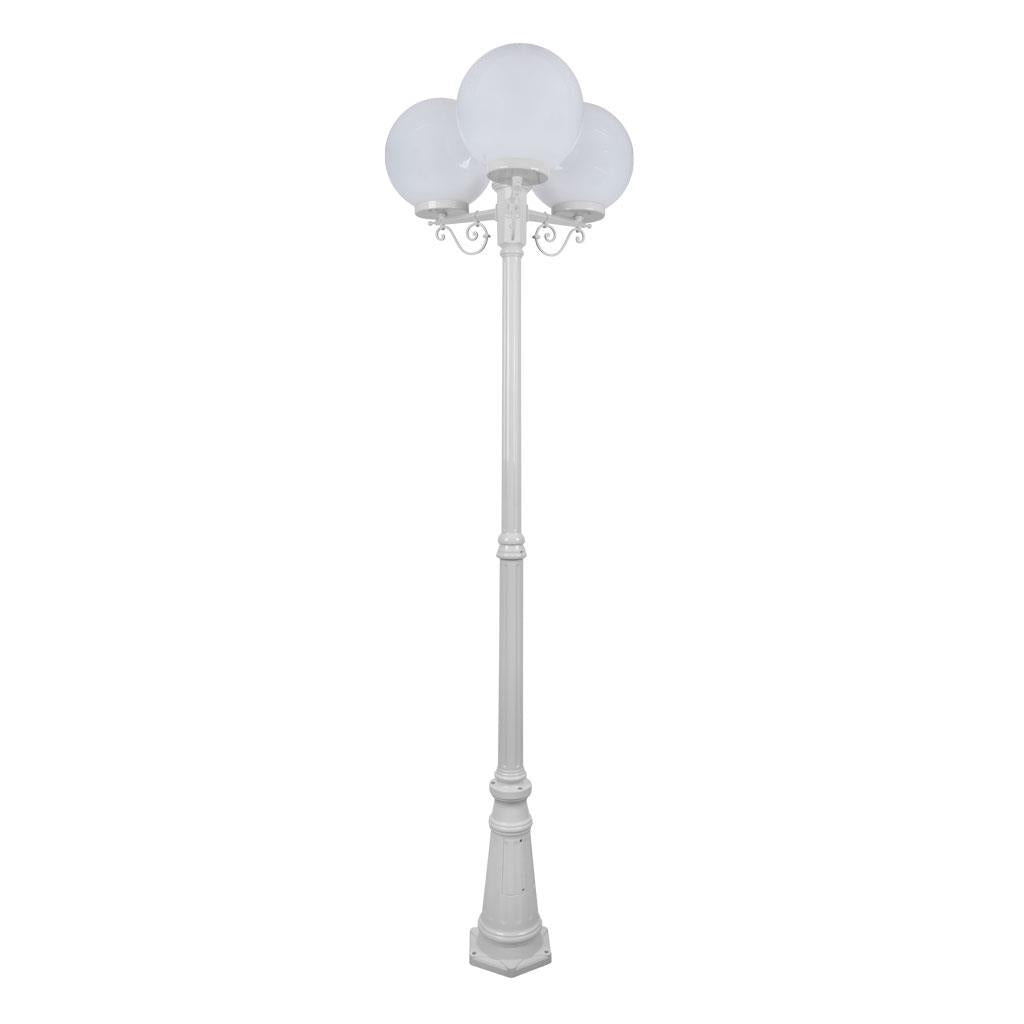 Siena Triple 30cm Spheres Tall Post Light White - 15637