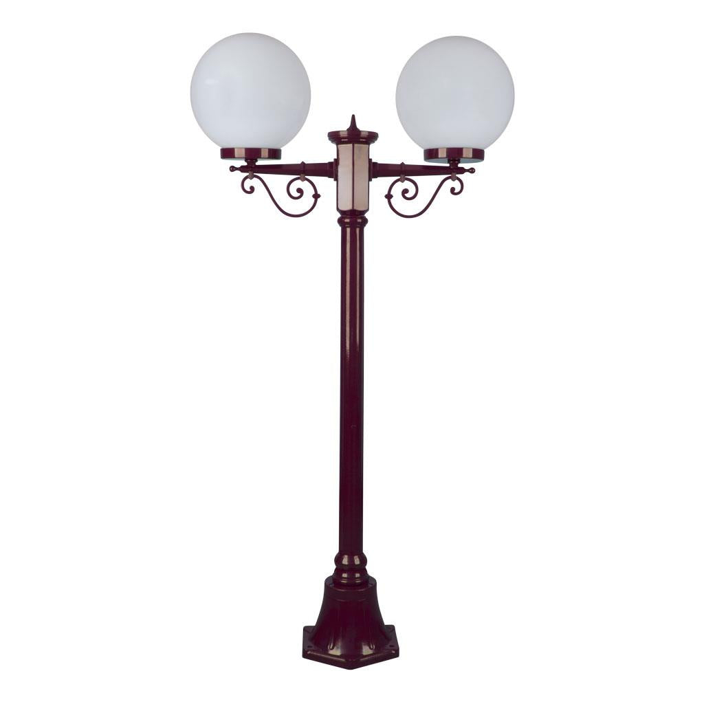 Siena Twin 25cm Spheres Short Post Light Burgundy - 15640