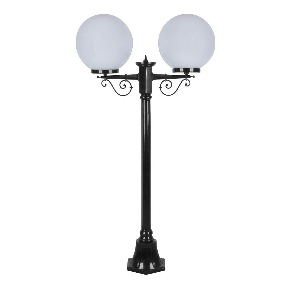 Siena Twin 30cm Spheres Short Post Light Black - 15645