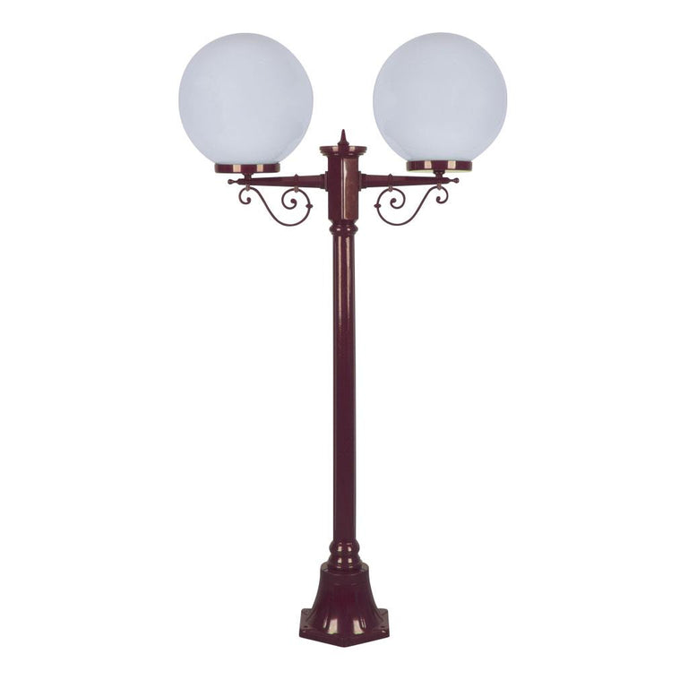 Siena Twin 30cm Spheres Short Post Light Burgundy - 15646