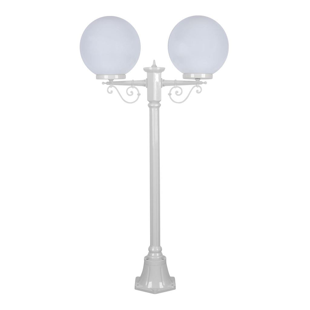 Siena Twin 30cm Spheres Short Post Light White - 15649