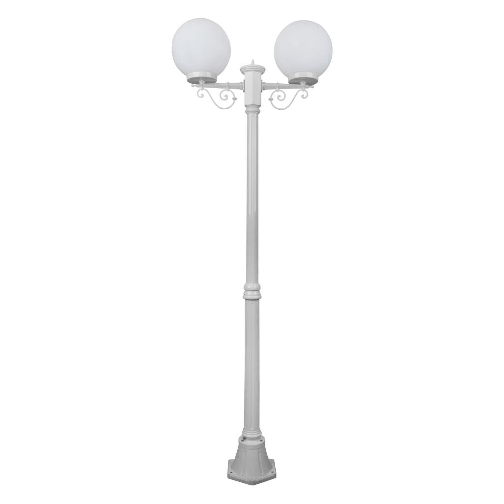Siena Twin 25cm Spheres Medium Post Light White - 15655