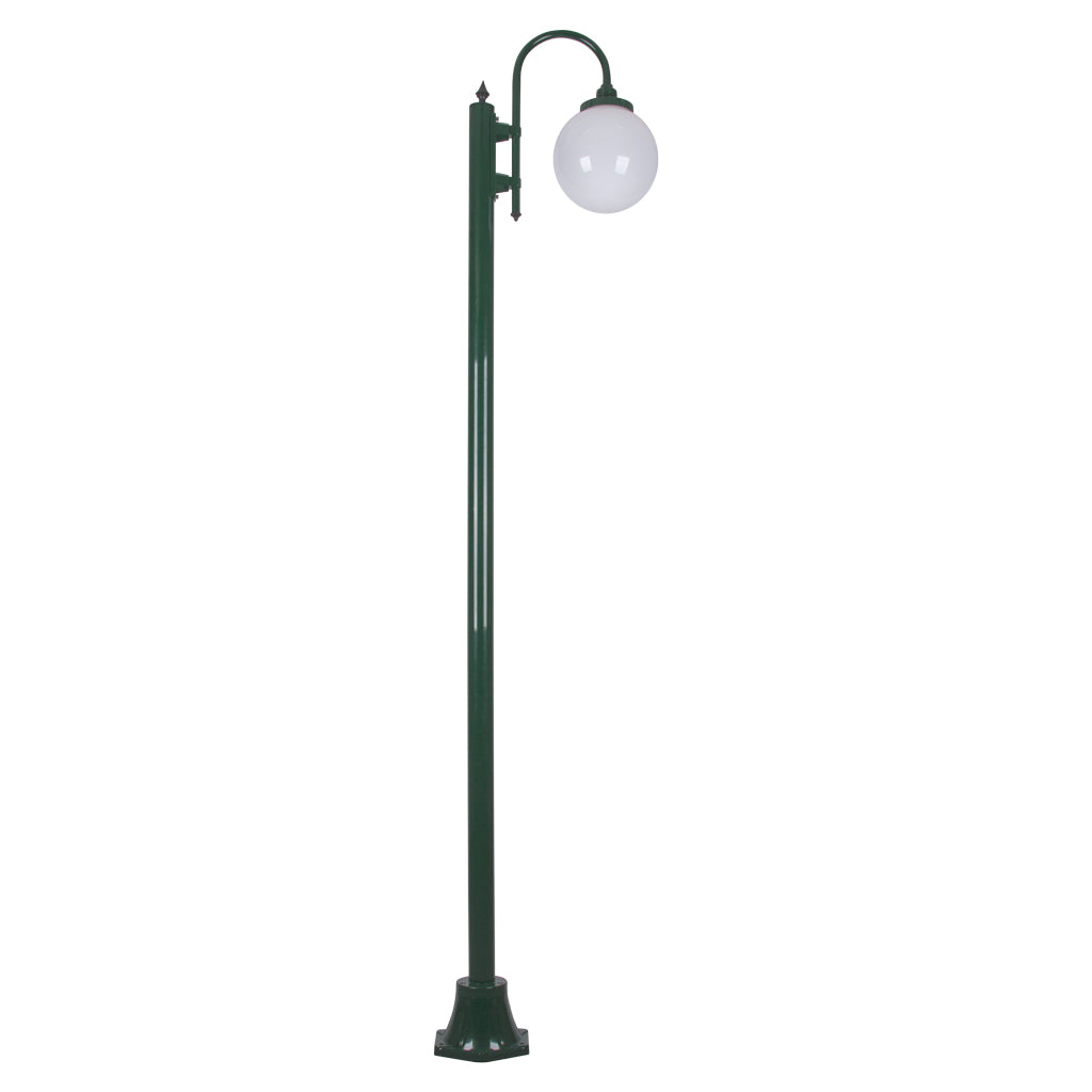 Lisbon Single Sphere Curved Arm Plain Post Light Green - 15785