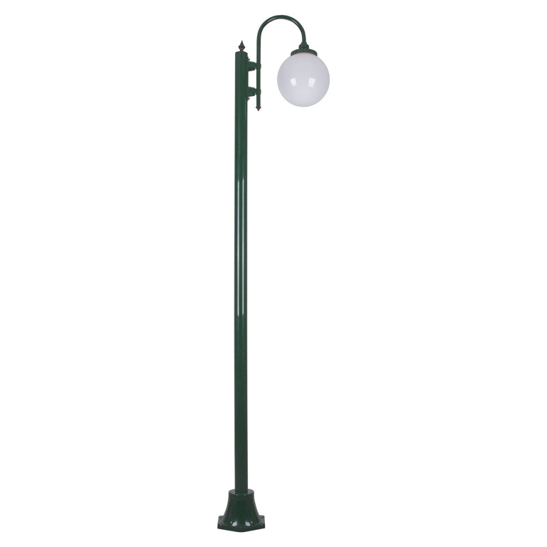 Lisbon Single Sphere Curved Arm Plain Post Light Green - 15785