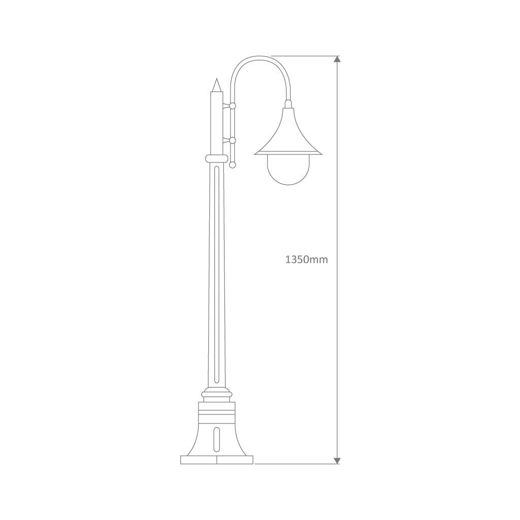 Monaco Single Head Short Post Light Black - 15819