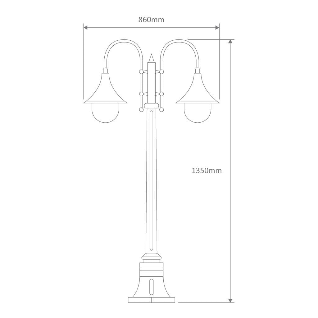 Monaco Twin Head Short Post Light Beige - 15824