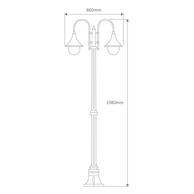 Monaco Twin Head Medium Post Light Green - 15839