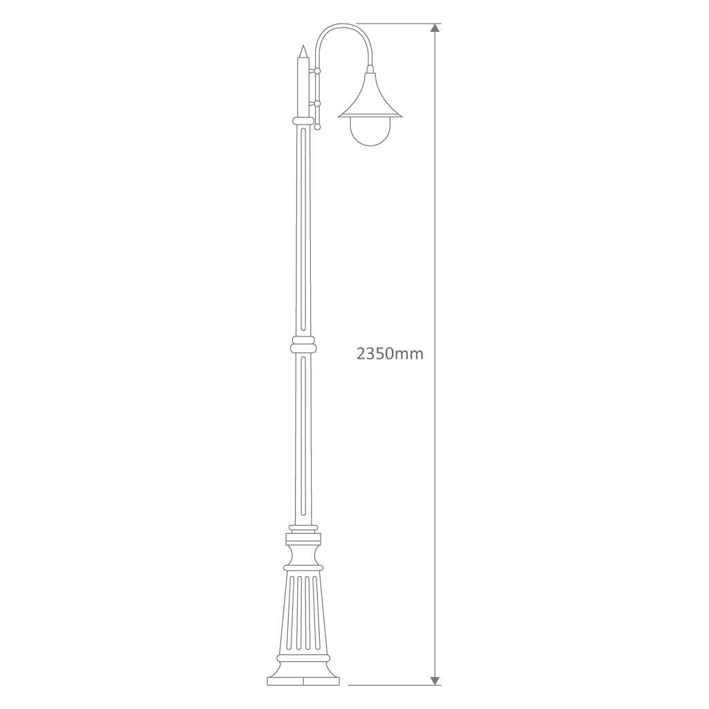 Monaco Single Head Tall Post Light White - 15847