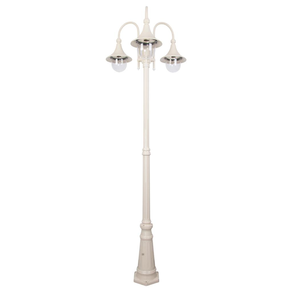 Monaco Triple Head Tall Post Light Beige - 15854
