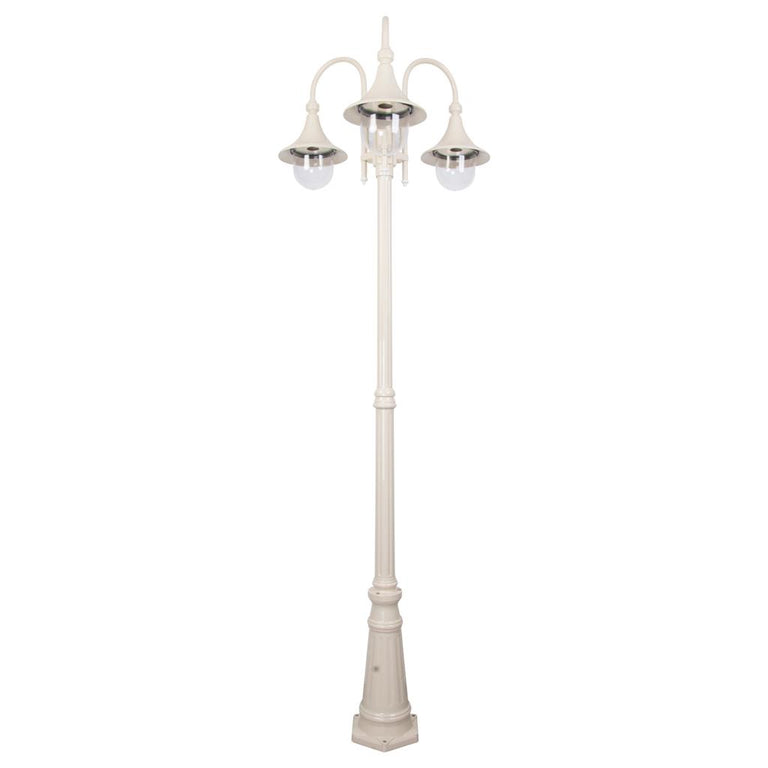 Monaco Triple Head Tall Post Light Beige - 15854
