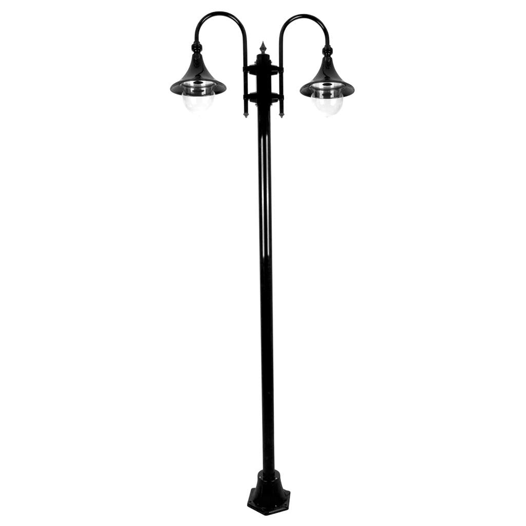 Monaco Twin Head Plain Post Light Black - 15867