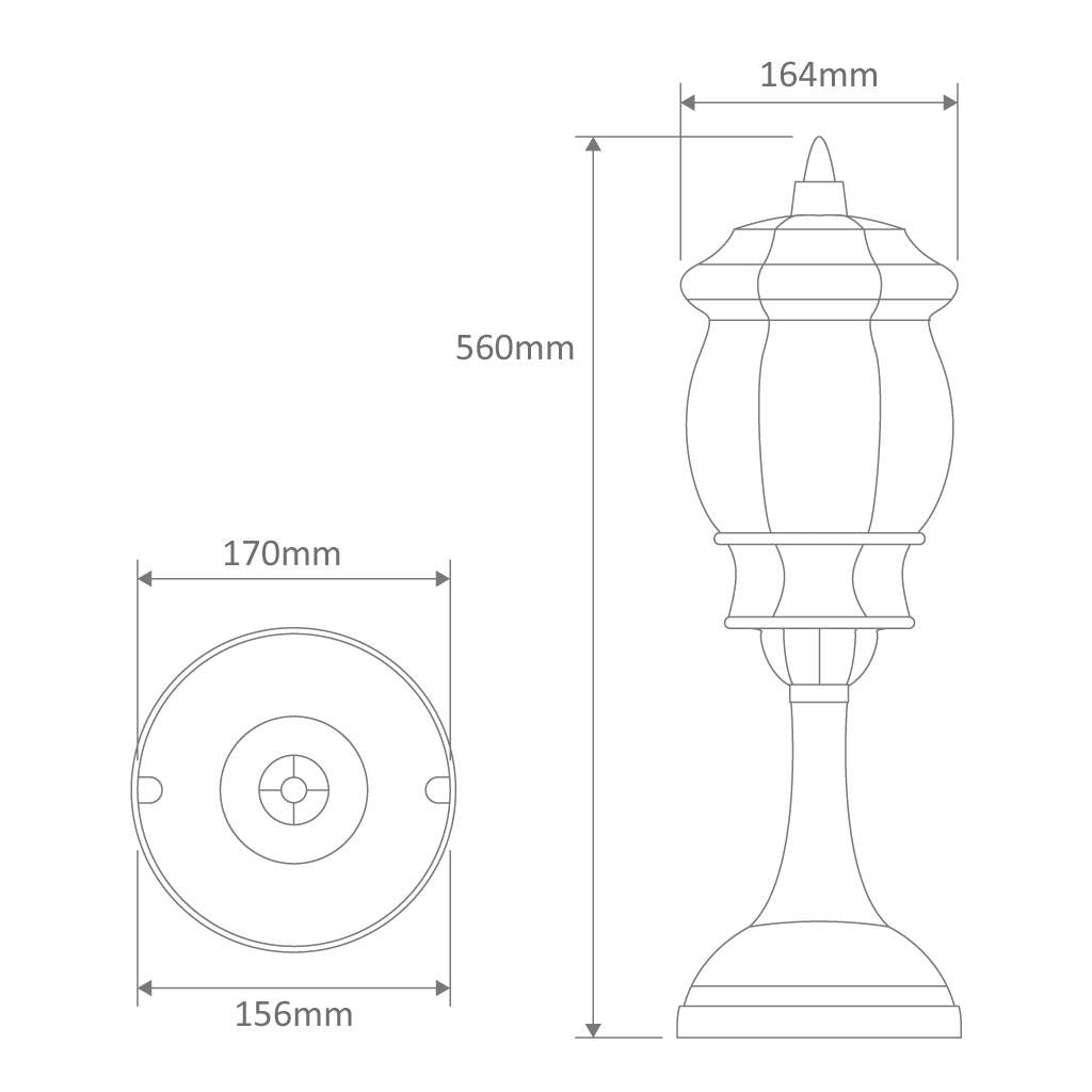 Vienna Pillar Mount Light White - 15901