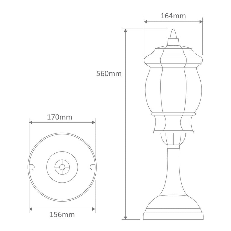 Vienna Pillar Mount Light White - 15901