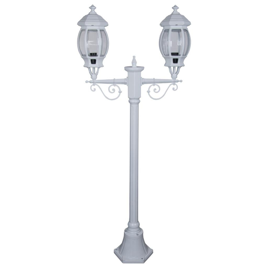 Vienna Twin Head Short Post Light White - 15913