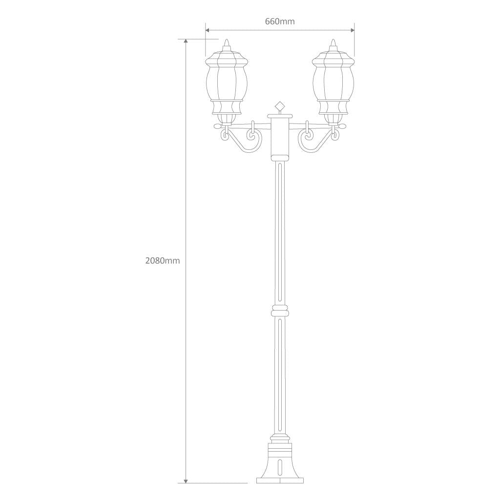 Vienna Twin Head Medium Post Light Beige - 15920