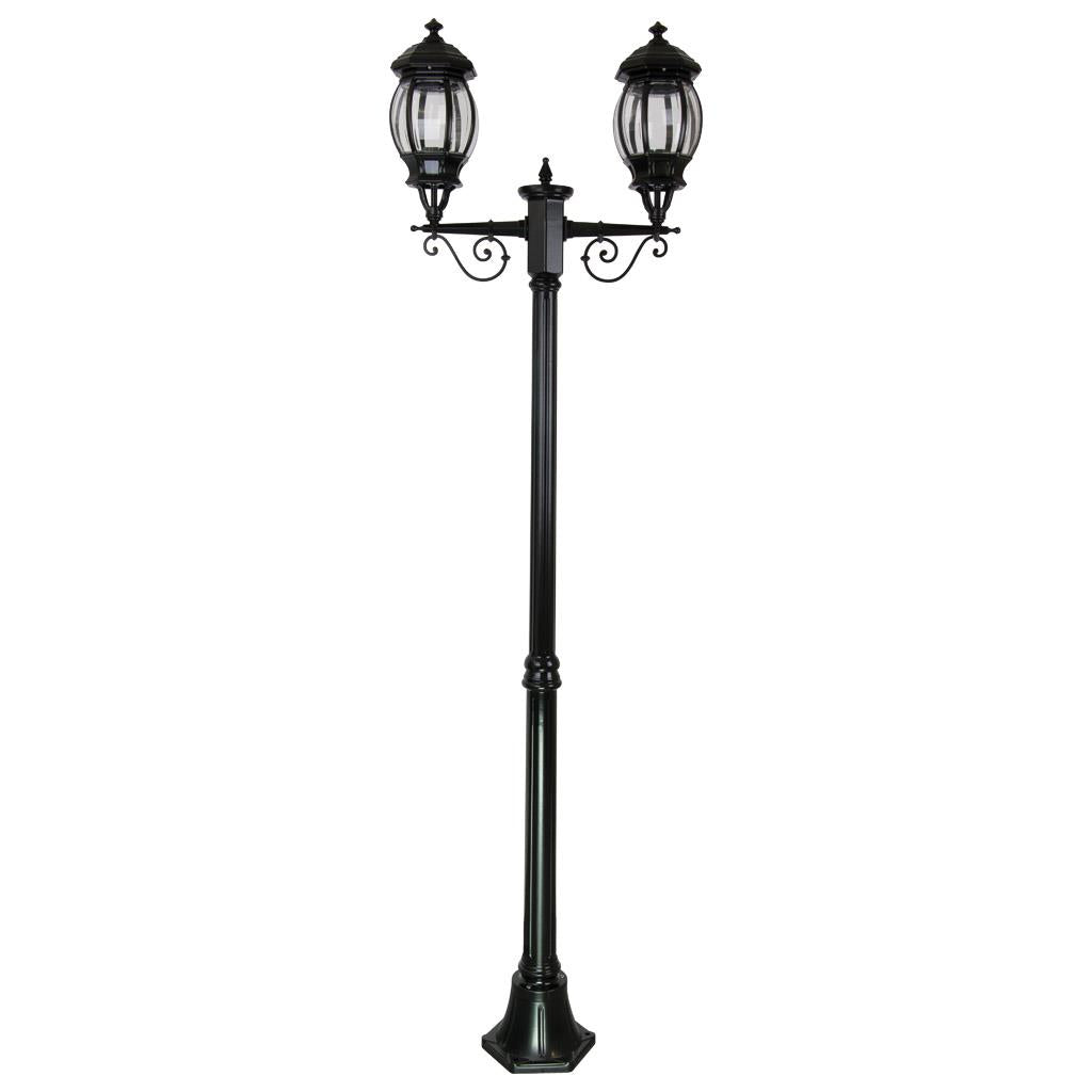 Vienna Twin Head Medium Post Light Black - 15921