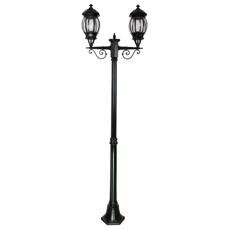Vienna Twin Head Medium Post Light Black - 15921