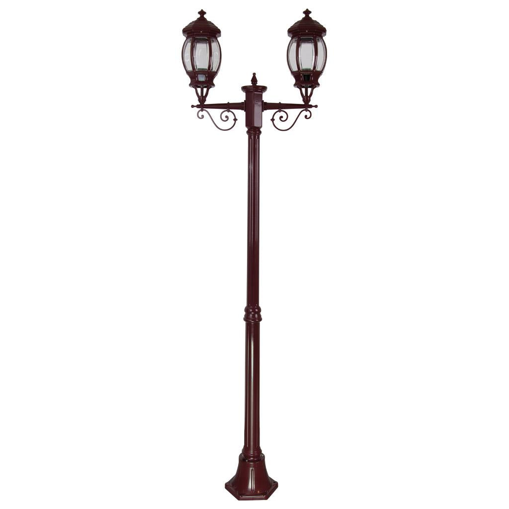 Vienna Twin Head Medium Post Light Burgundy - 15922