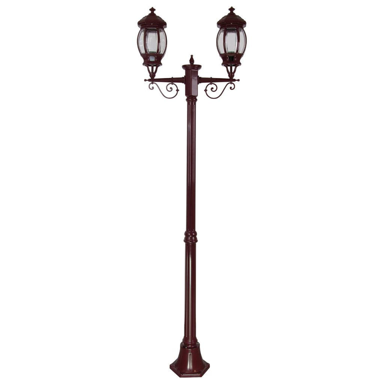 Vienna Twin Head Medium Post Light Burgundy - 15922